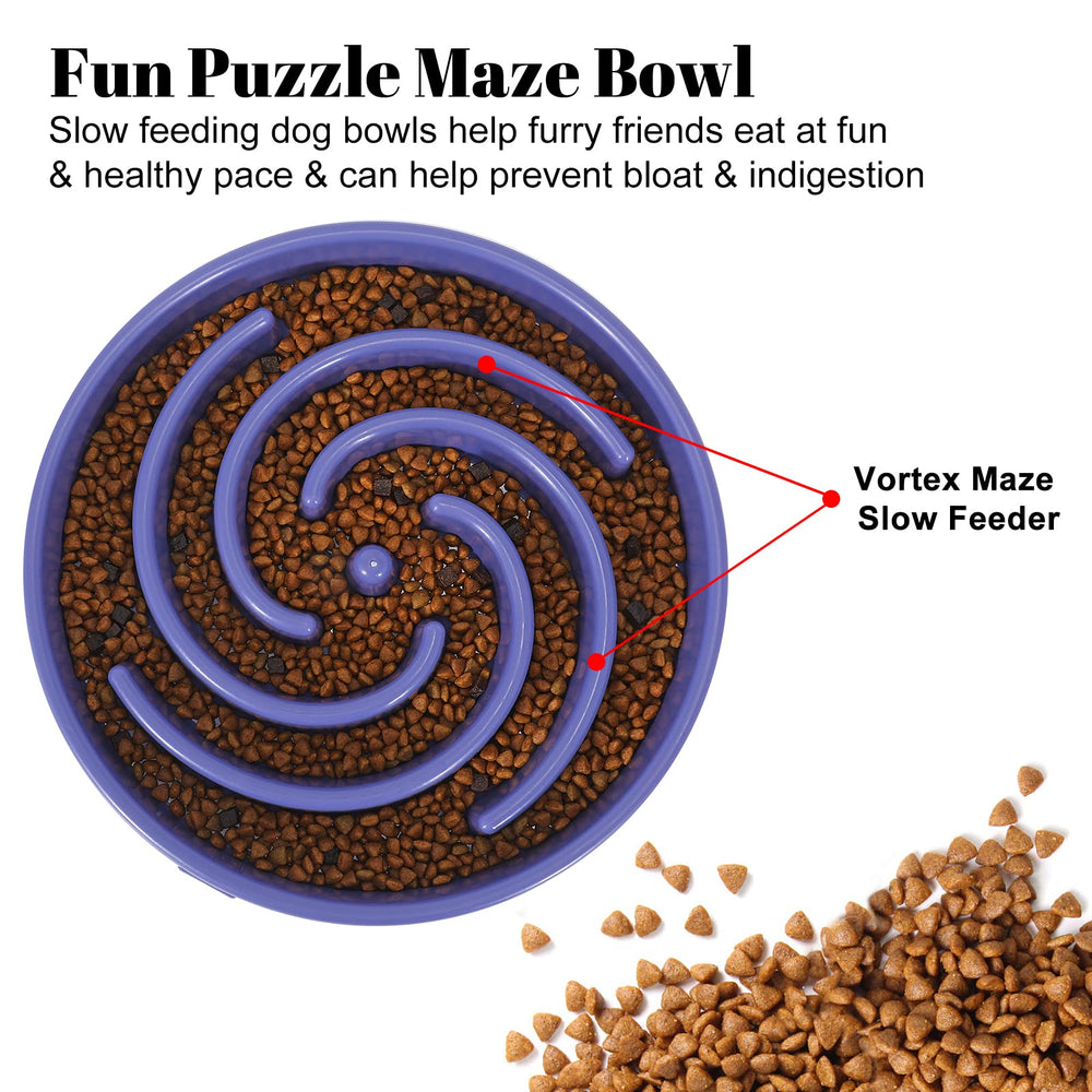 WHIPPY slow feeder bowl 9.64 inch diameter supports slower eating