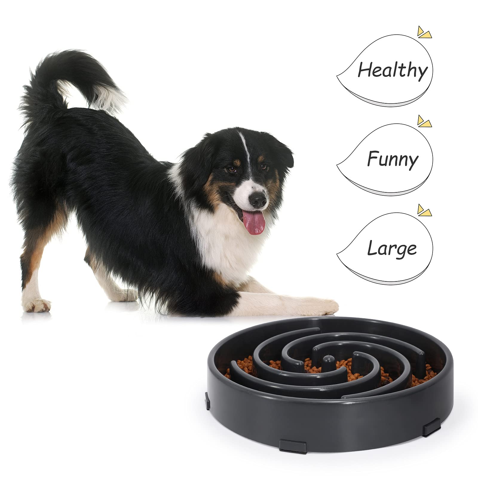 WHIPPY Slow Feeder Bowl icon indicates top rack dishwasher safe cleaning