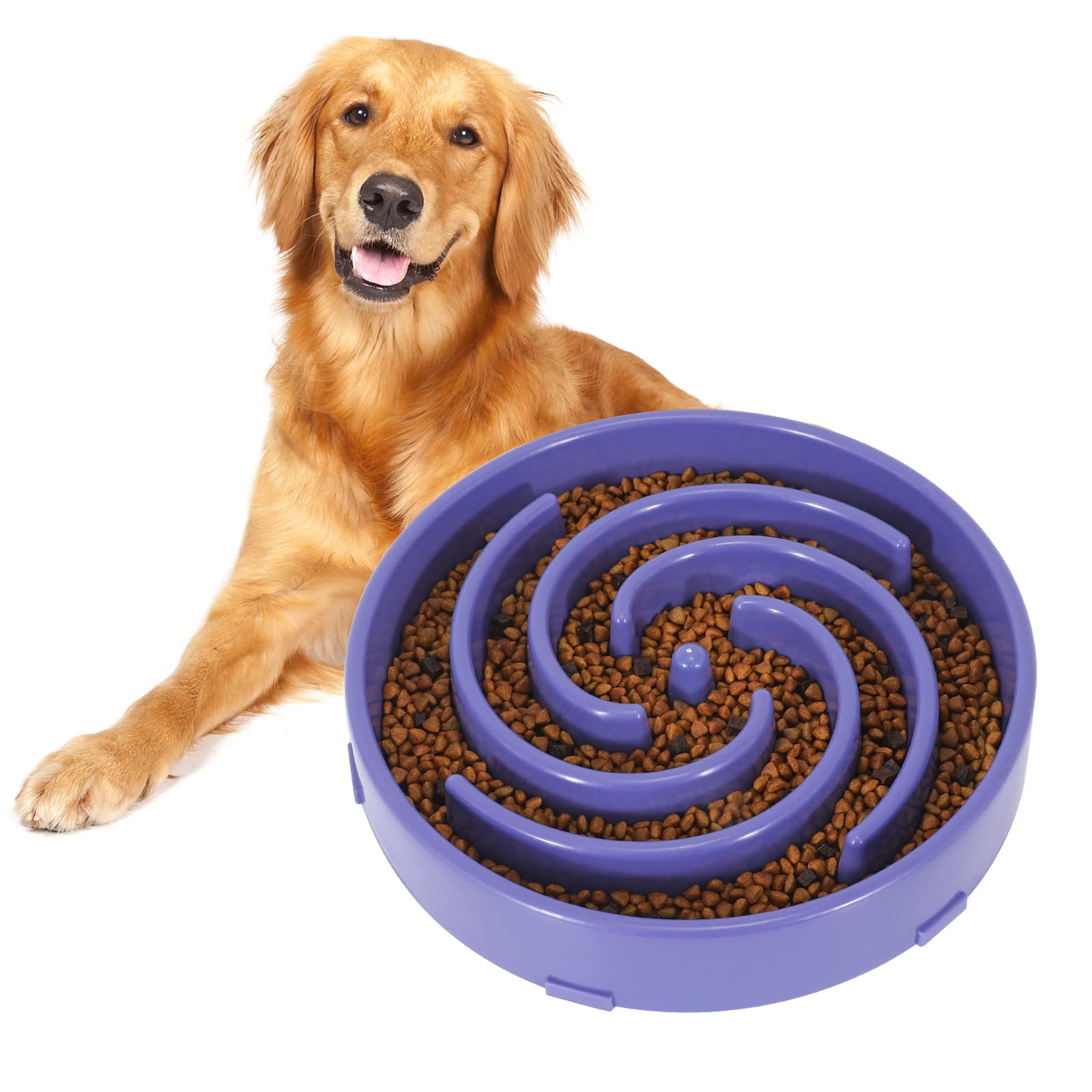 WHIPPY slow feeder bowl lavender front view promoting calmer mealtime