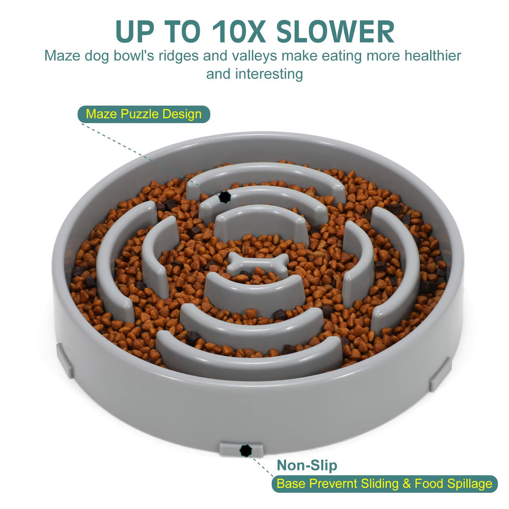 WHIPPY slow feeder bowl maze inside detail highlights engaging puzzle for longer meals