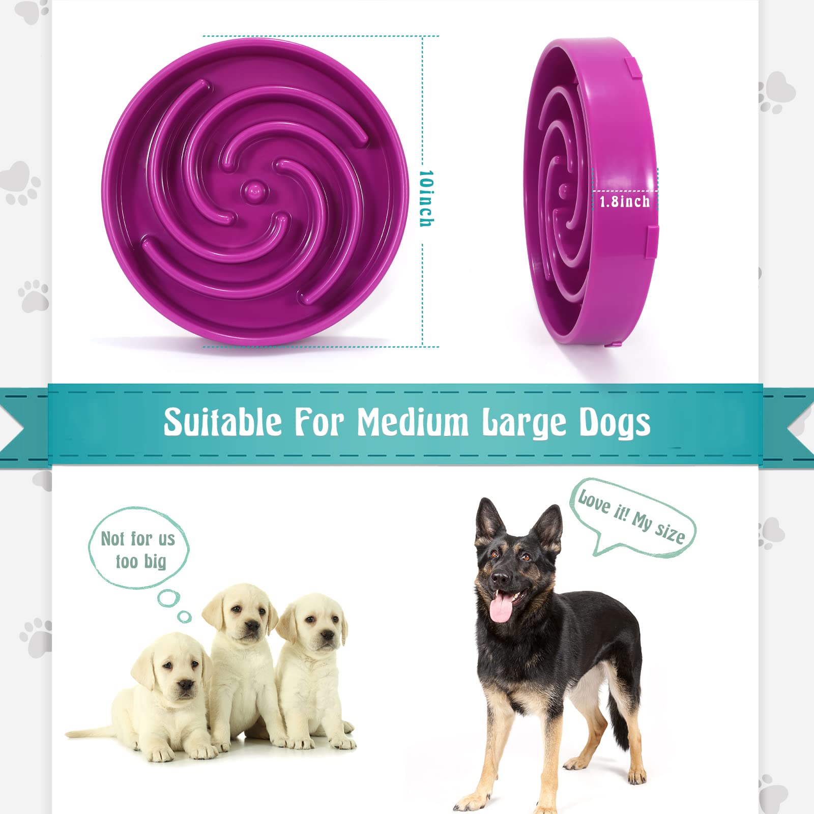 Whippy slow feeder bowl purple dishwasher-safe top rack for easy cleanup