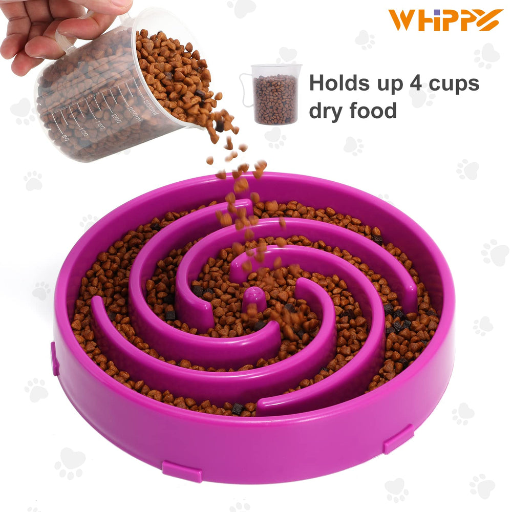 Whippy slow feeder bowl purple for medium to large dogs during meals