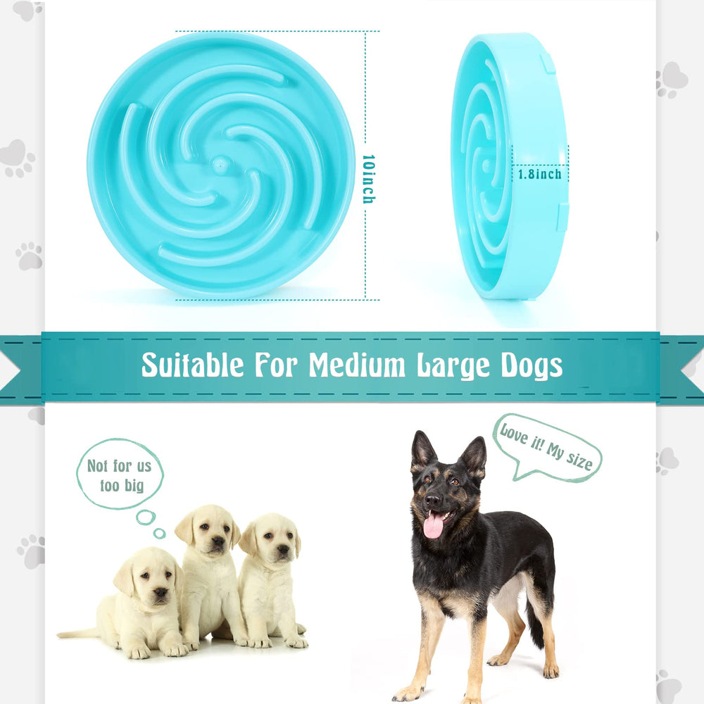 WHIPPY Slow Feeder Large Dog Bowl blue dishwasher-safe design for easy cleanup