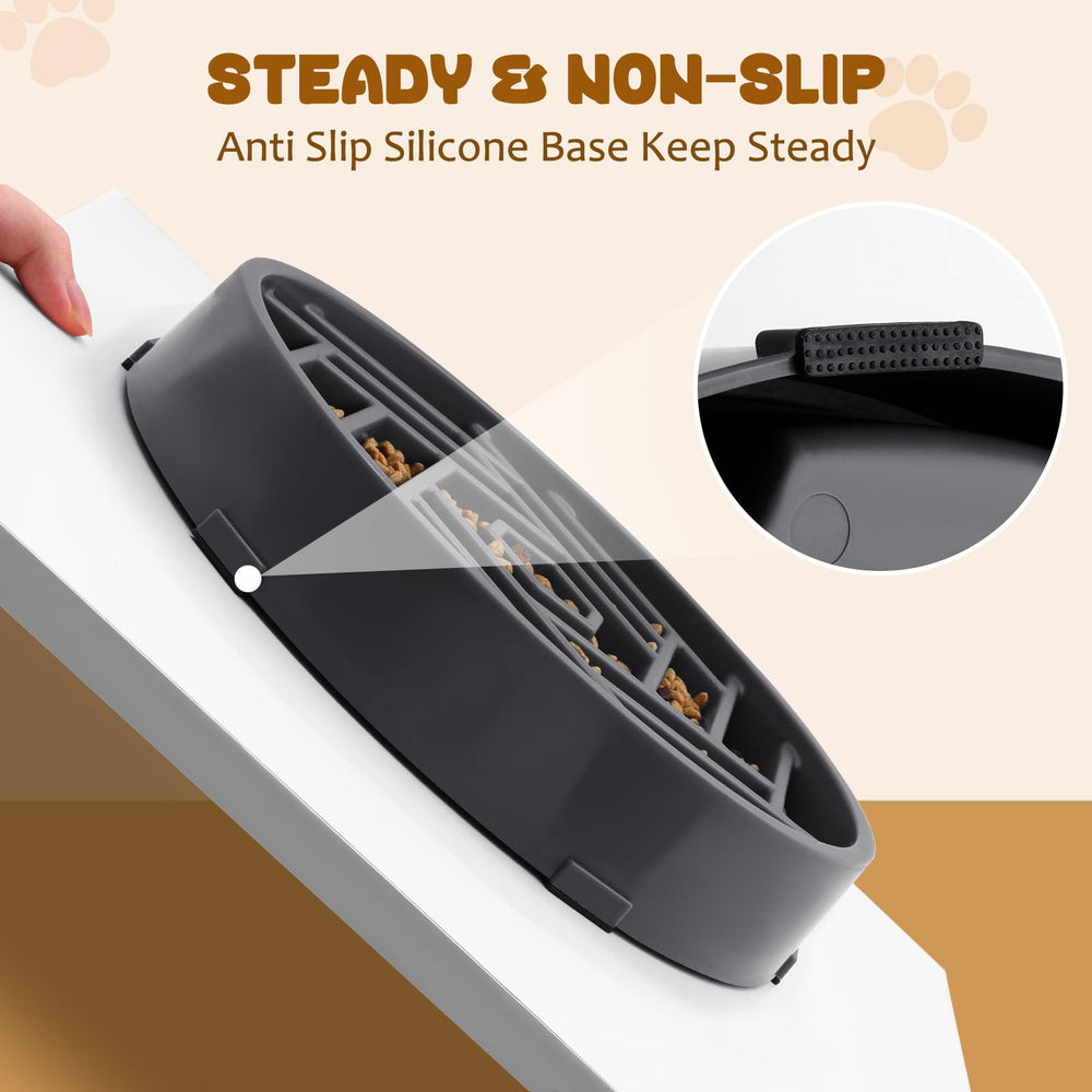 WHIPPY slow feeder gray 3-cup capacity fits regular meal portions