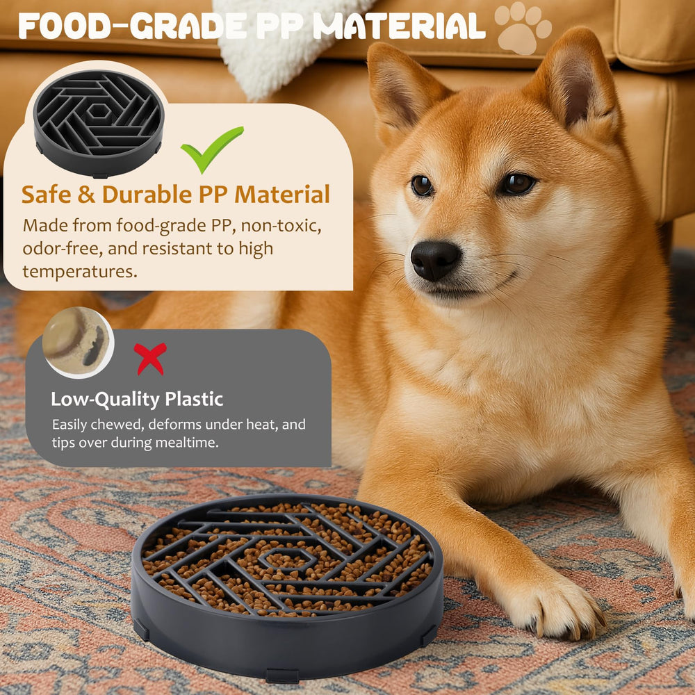 WHIPPY slow feeder gray easy-to-clean design saves time after meals
