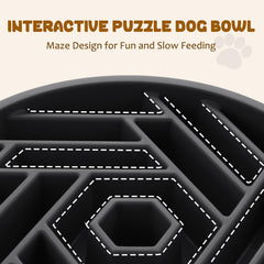 WHIPPY slow feeder gray puzzle pattern angle view for interactive mealtime