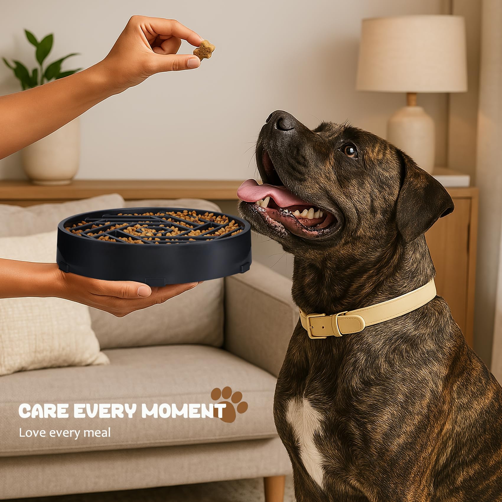 WHIPPY slow feeder gray helps slow eating and reduce gulping