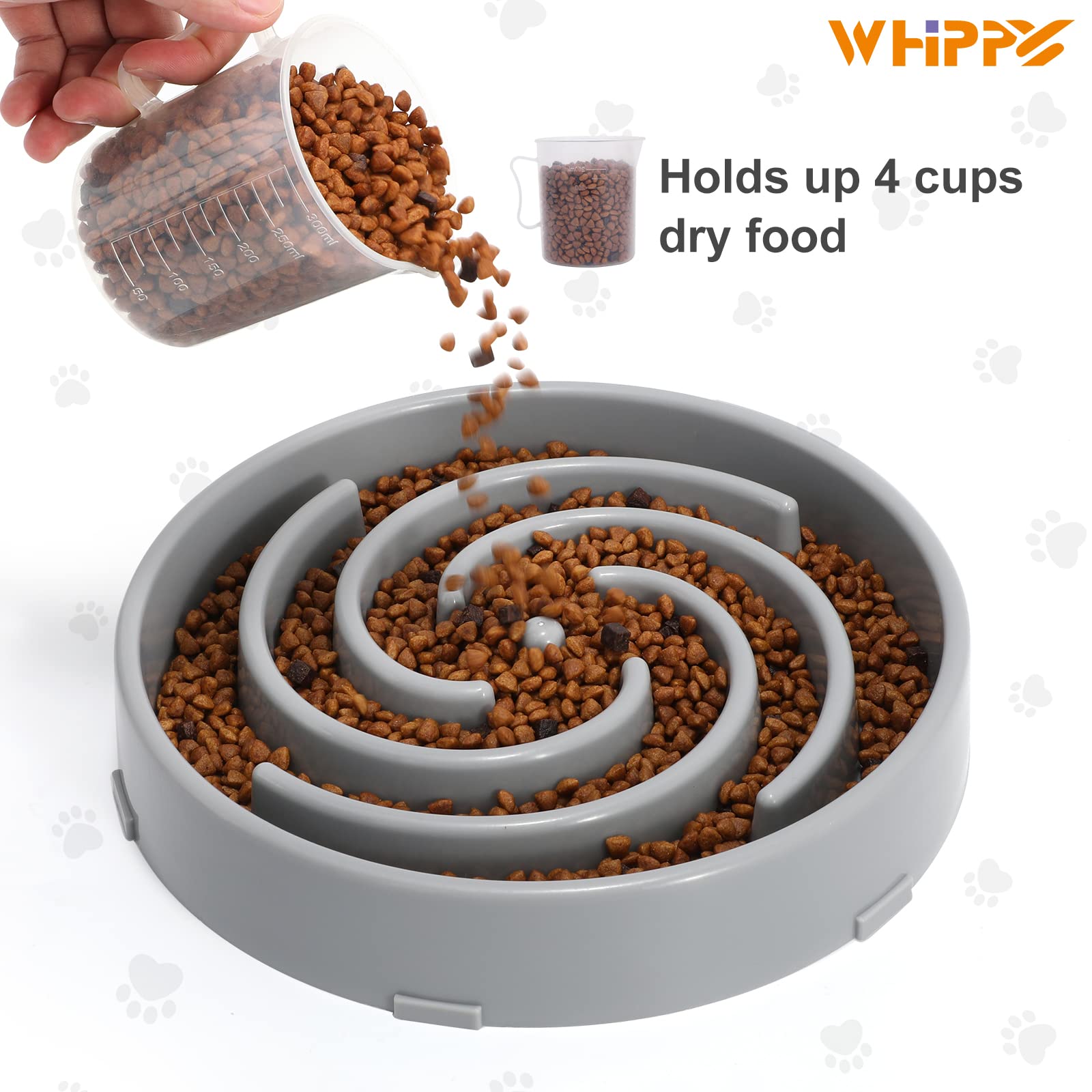 WHIPPY Slow Feeder in a kitchen scene showing longer, more controlled mealtime.