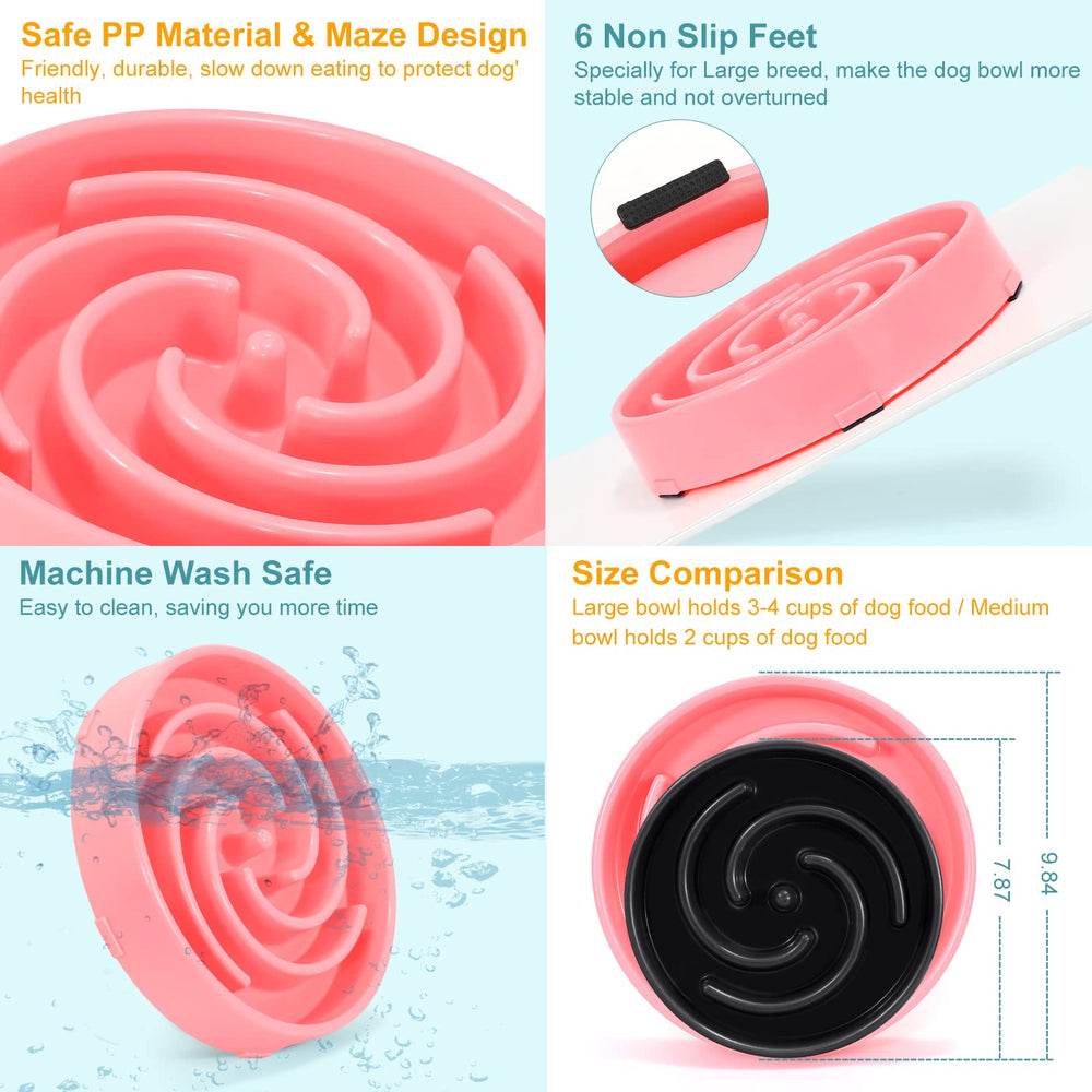 Whippy pink bowl close-up, showing anti-slip pads and sturdy design.
