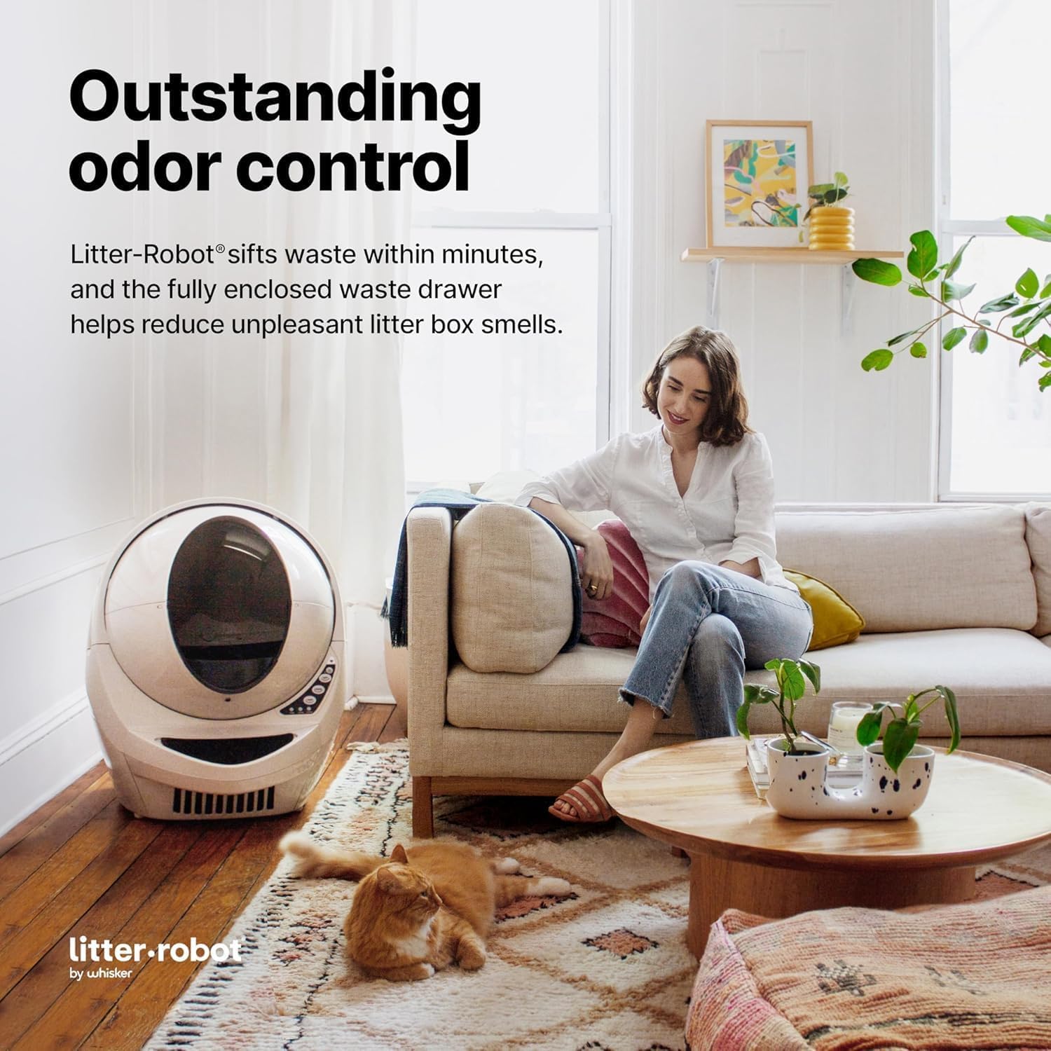 Whisker Litter-Robot 3 USA-made tag reflects local assembly quality.