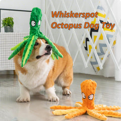 Whiskerspot octopus dog toy features rip-resistant fabric to endure aggressive chewing