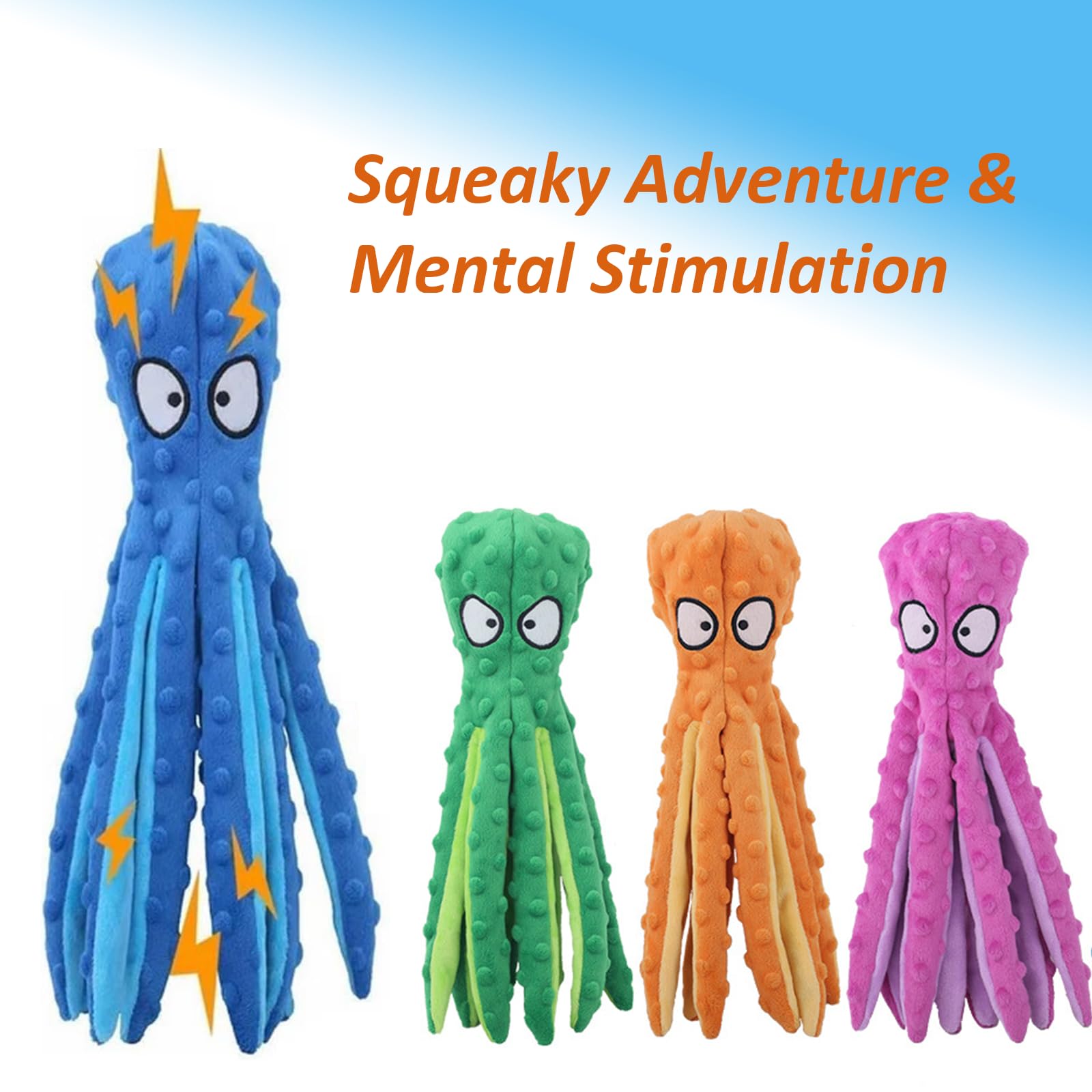 Whiskerspot octopus dog toy’s flexible tentacles for grabbing and shaking play
