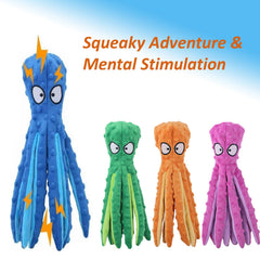 Whiskerspot octopus dog toy’s flexible tentacles for grabbing and shaking play