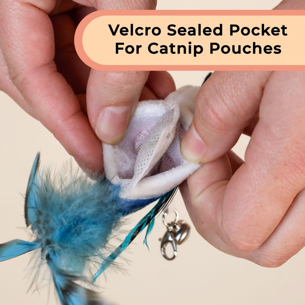 Whiskertons catnip pouches add aromatic play and motivation.