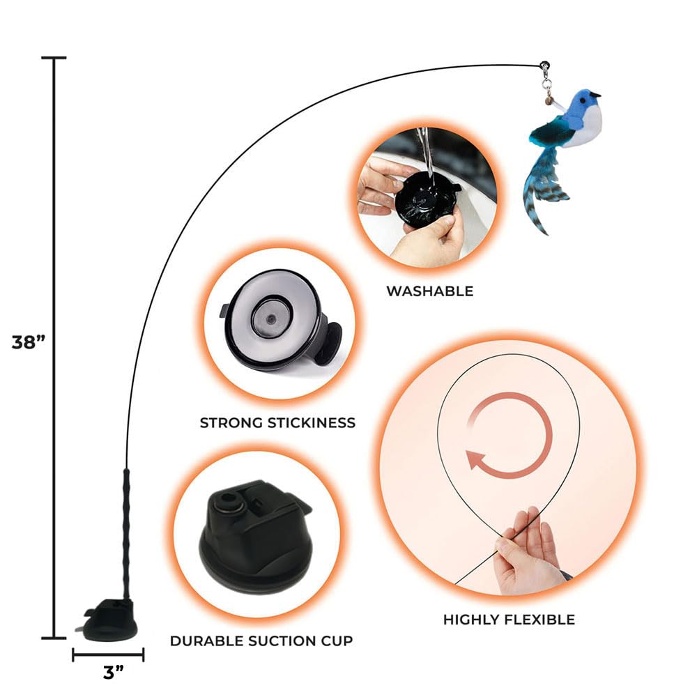 Whiskertons self-holding suction cup toy enables independent play anywhere.