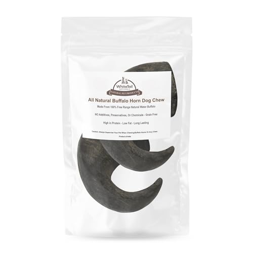 WhiteTail Naturals buffalo horn texture close-up during chew