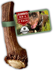 WhiteTail Naturals jumbo-xxl deer antler 1-pack; long-lasting chew for aggressive chewers indoors