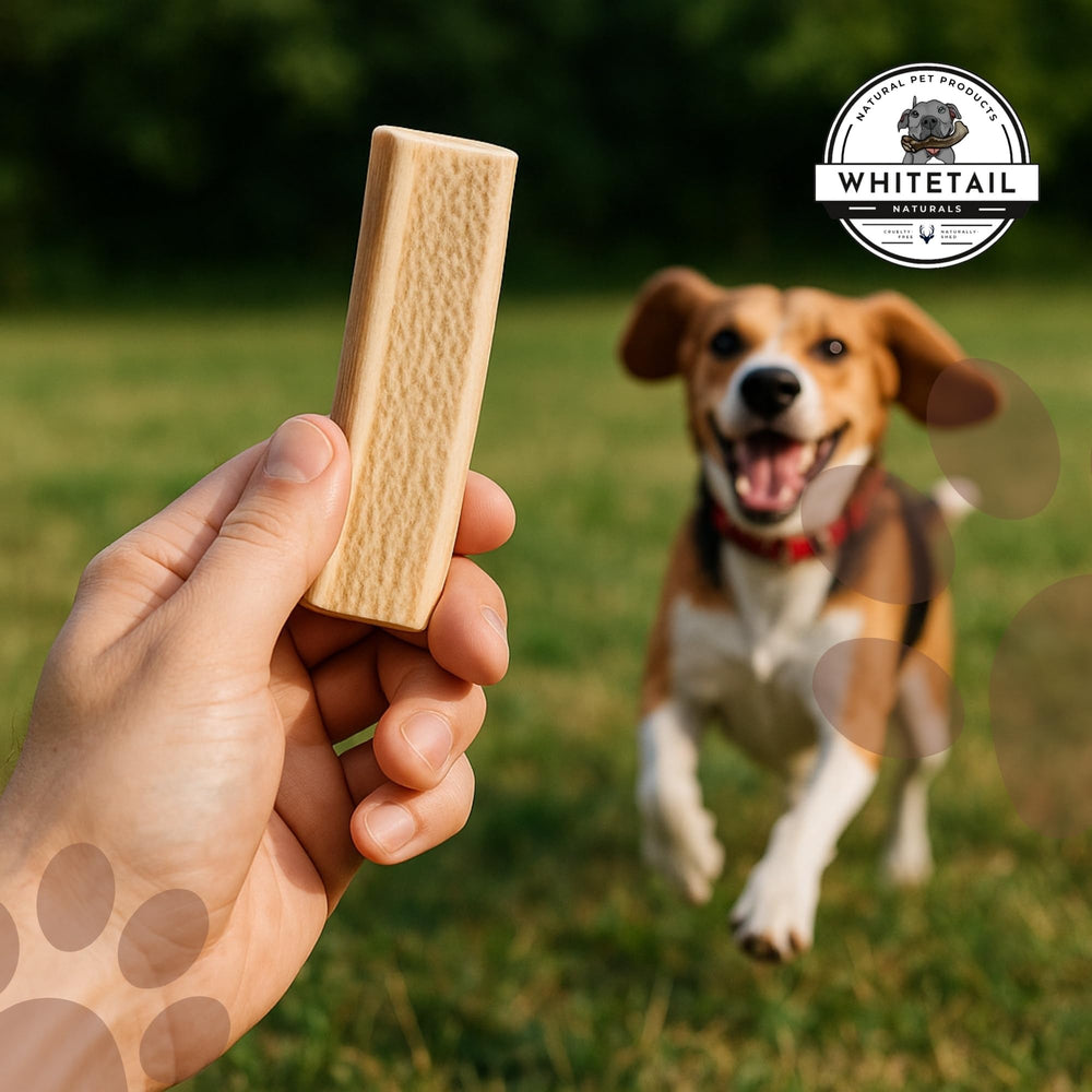 WhiteTail Naturals durable dog chews stand up to enthusiastic chewers