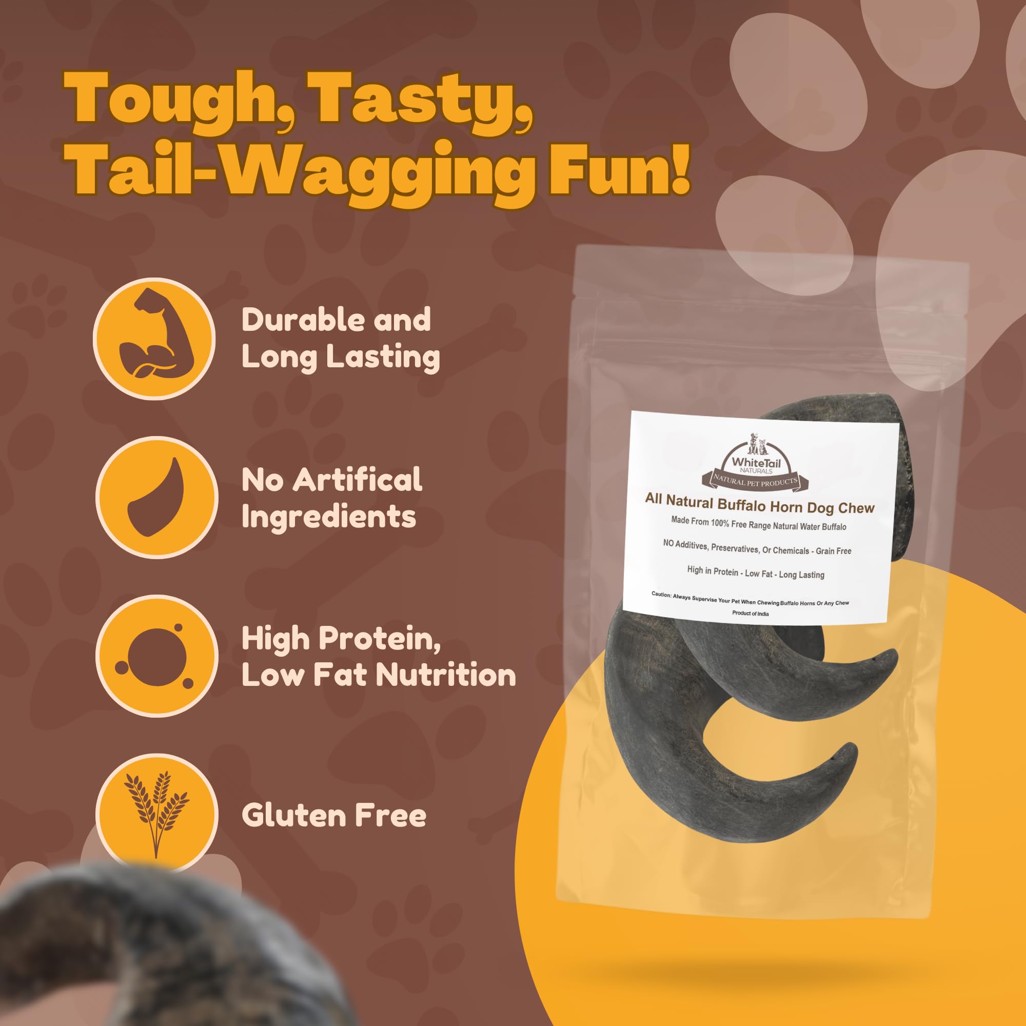 WhiteTail Naturals grain-free all-natural ingredients label on packaging