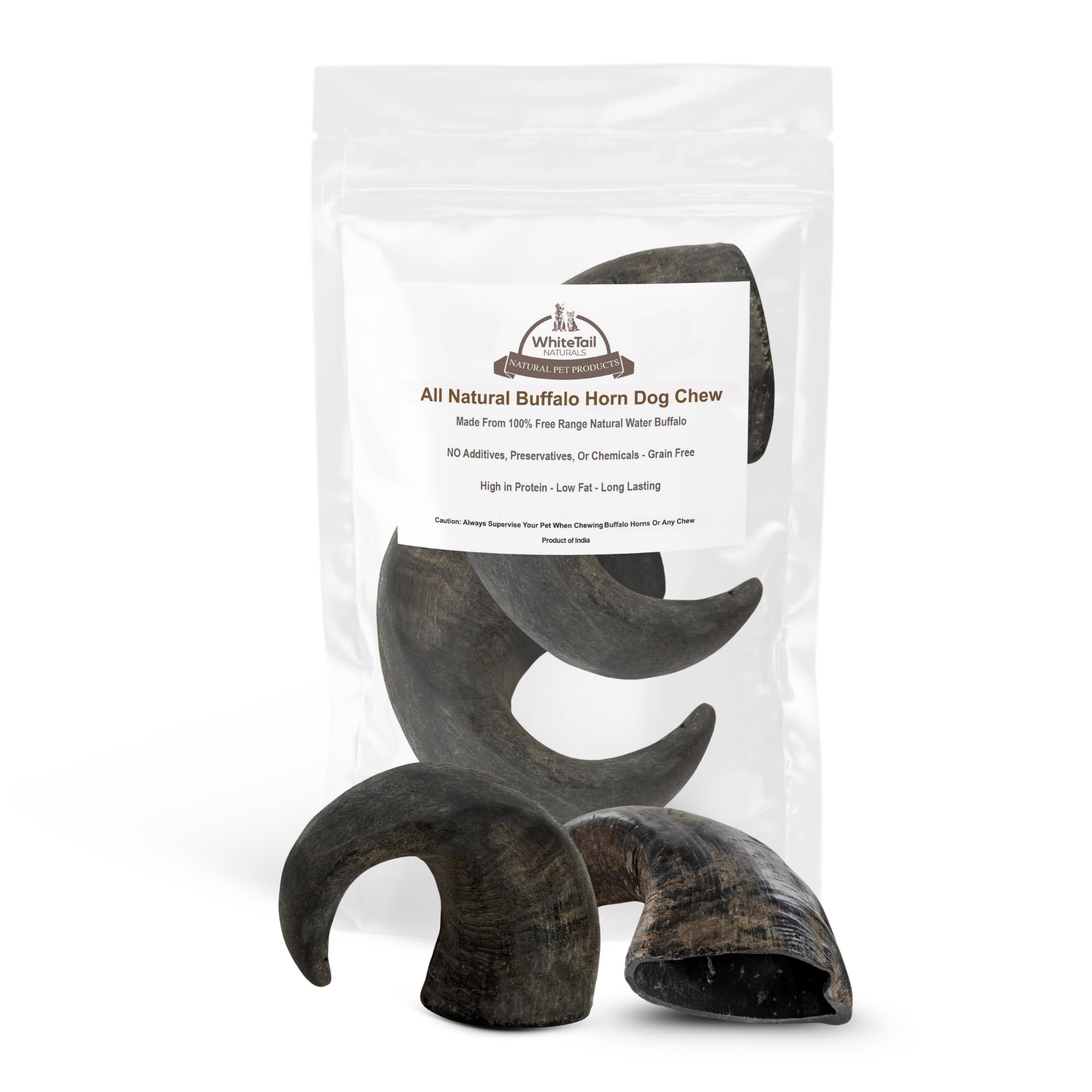 WhiteTail Naturals buffalo horn provides calcium and phosphorus minerals