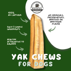 WhiteTail Naturals Yak Cheese Dog Chews closeup reveals hard texture for dental support