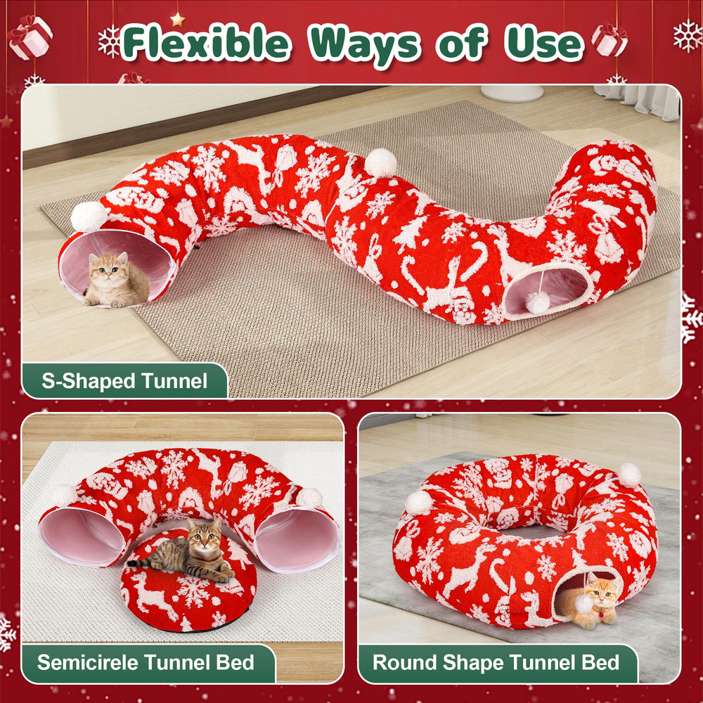 Whmayai cat tunnel 37-inch diameter provides spacious play space for larger cats