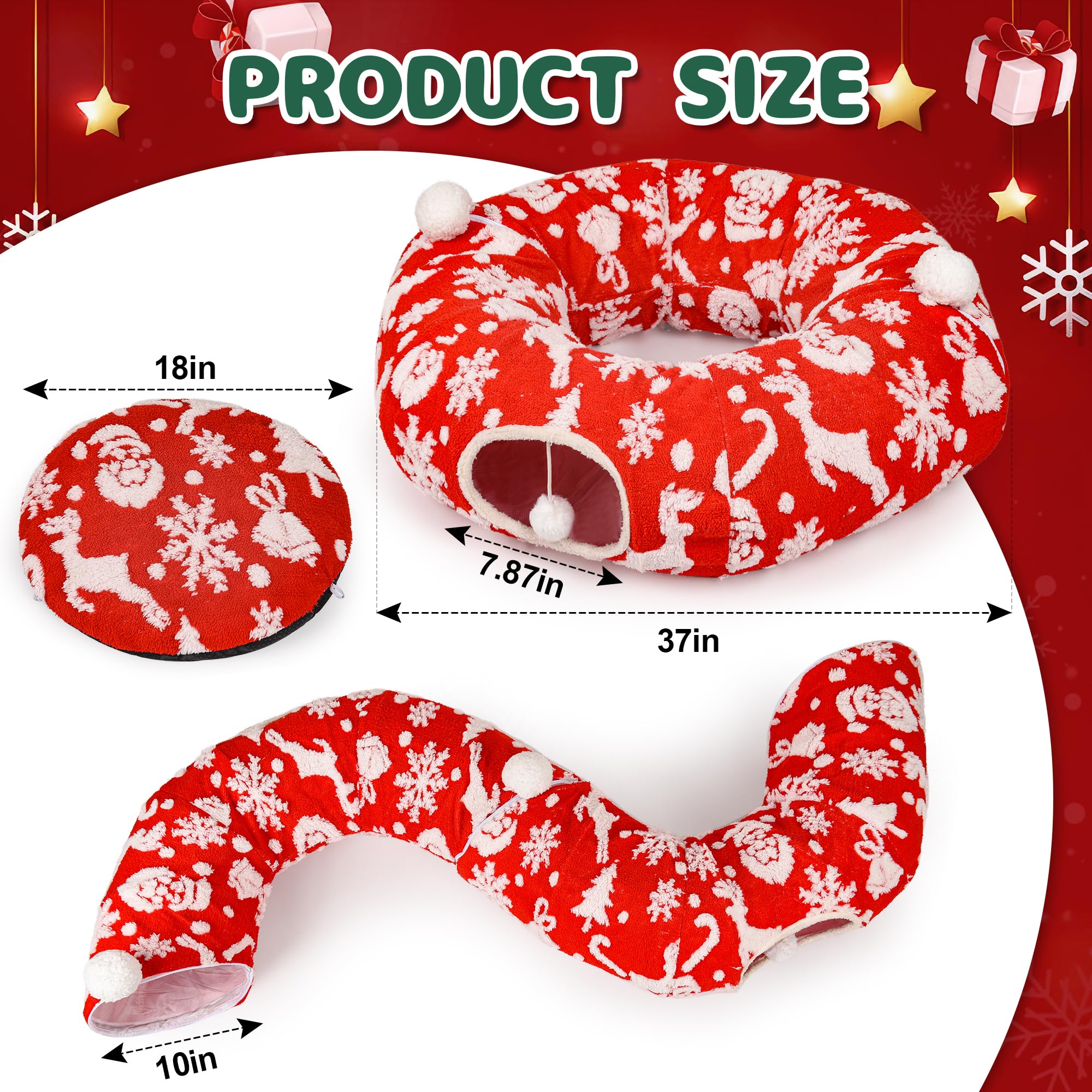 Whmayai cat tunnel 3in1 design versatile fun for chasing and napping