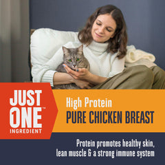 USA-made label on Whole Life Cat Just One Chicken Freeze-Dried Treats