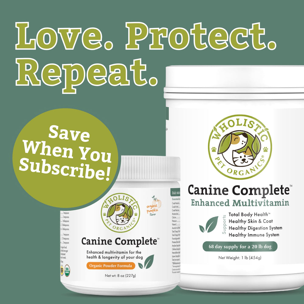 Wholistic Pet Organics Canine Complete 45 scoops offer convenient daily dosing