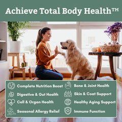 Wholistic Pet Organics Canine Complete probiotic-dense blend promotes digestive health