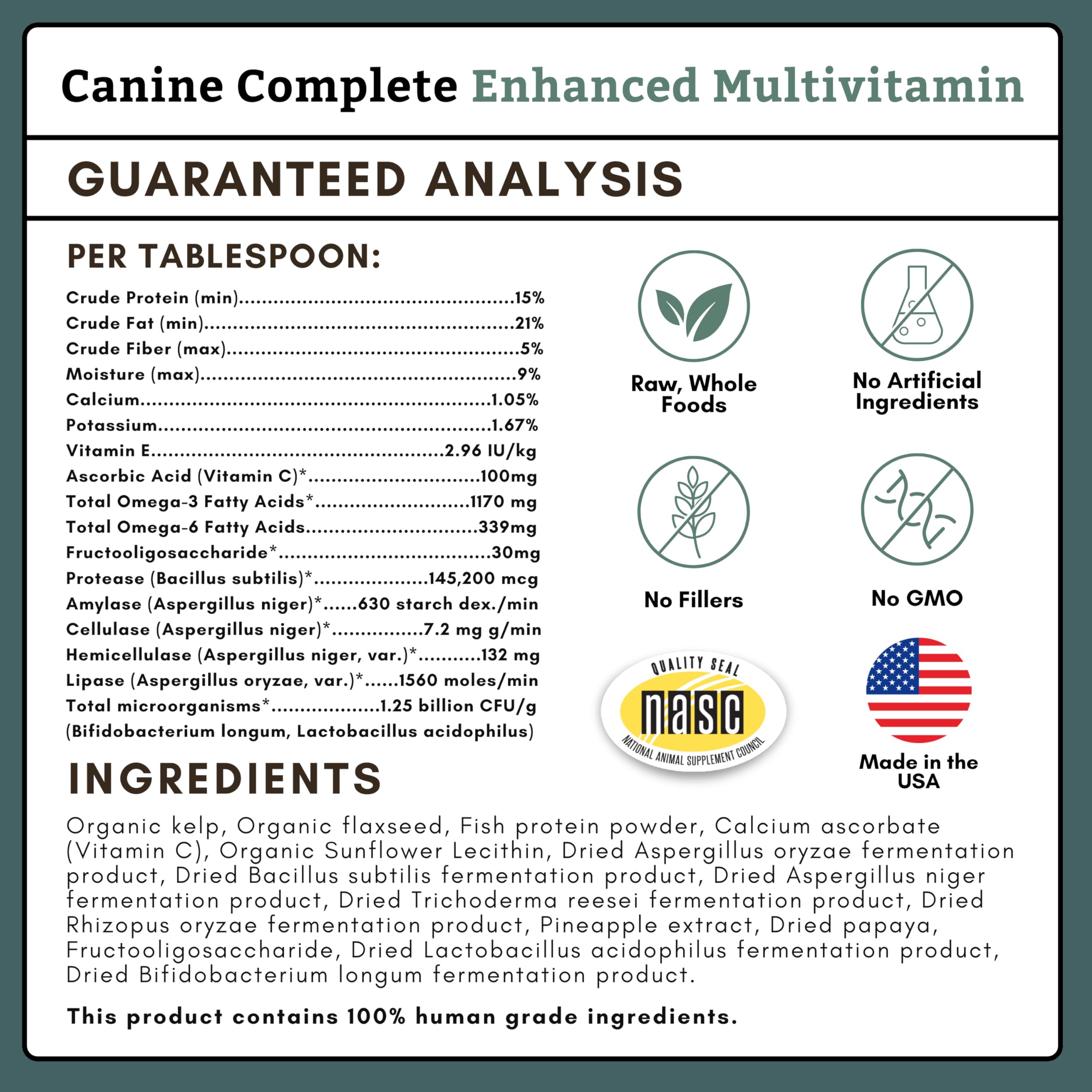 Wholistic Pet Organics Canine Complete skin and coat support from fish collagen