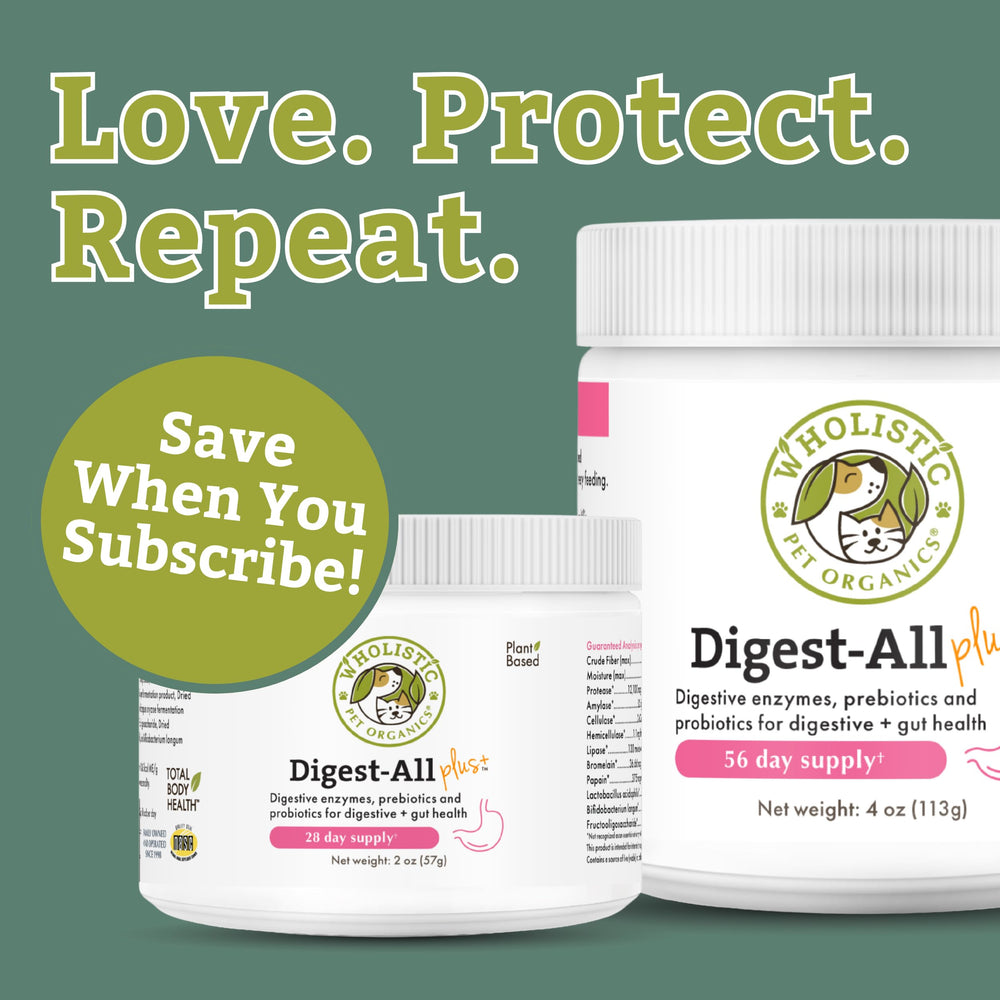 Wholistic Pet Organics probiotics with digestive enzymes ingredients support digestion and nutrient absorption