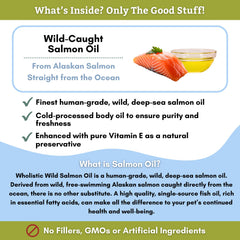 Wholistic Pet Organics salmon oil on dog's meals may entice picky eaters.