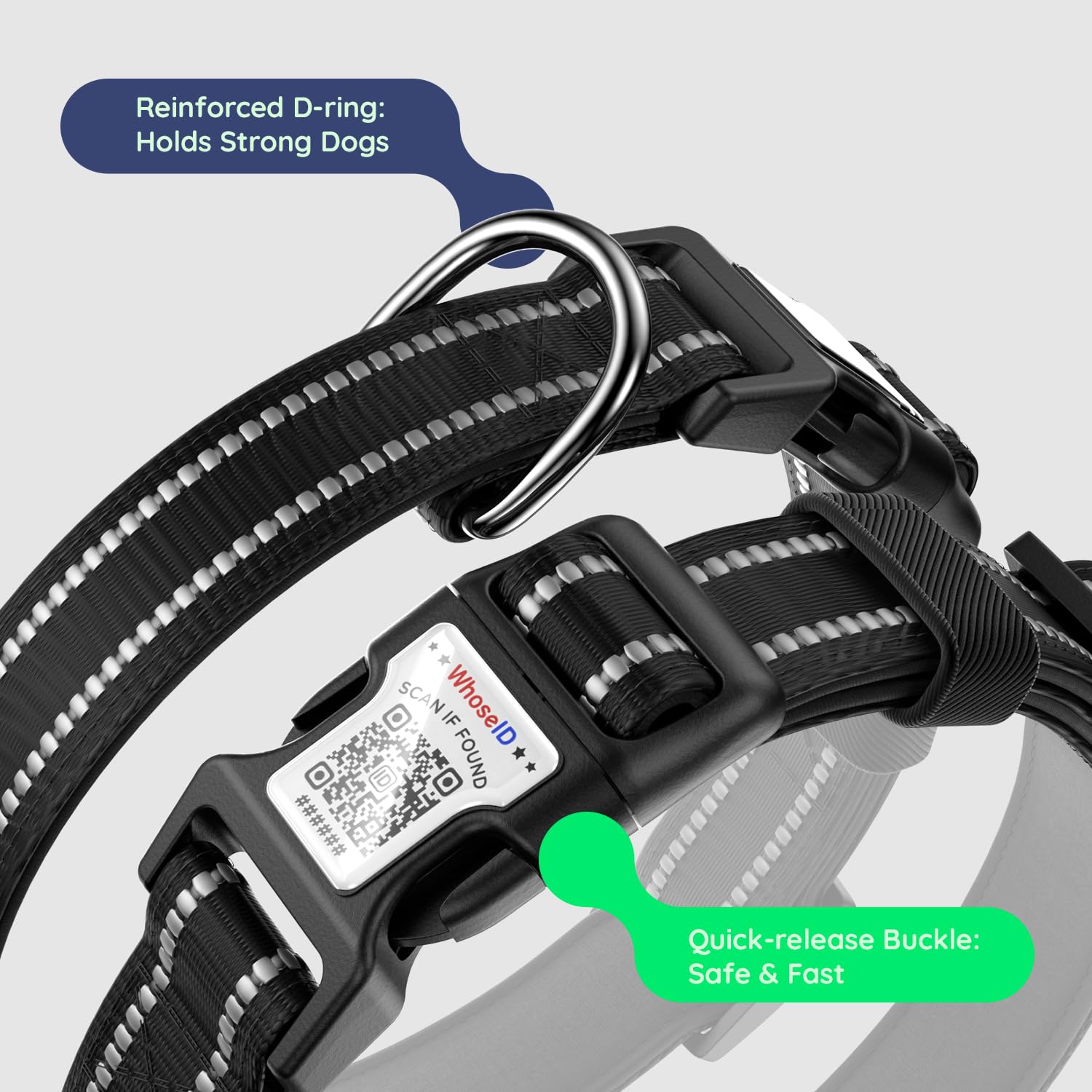 WhoseID Airtag Collar medium size for average dogs fit