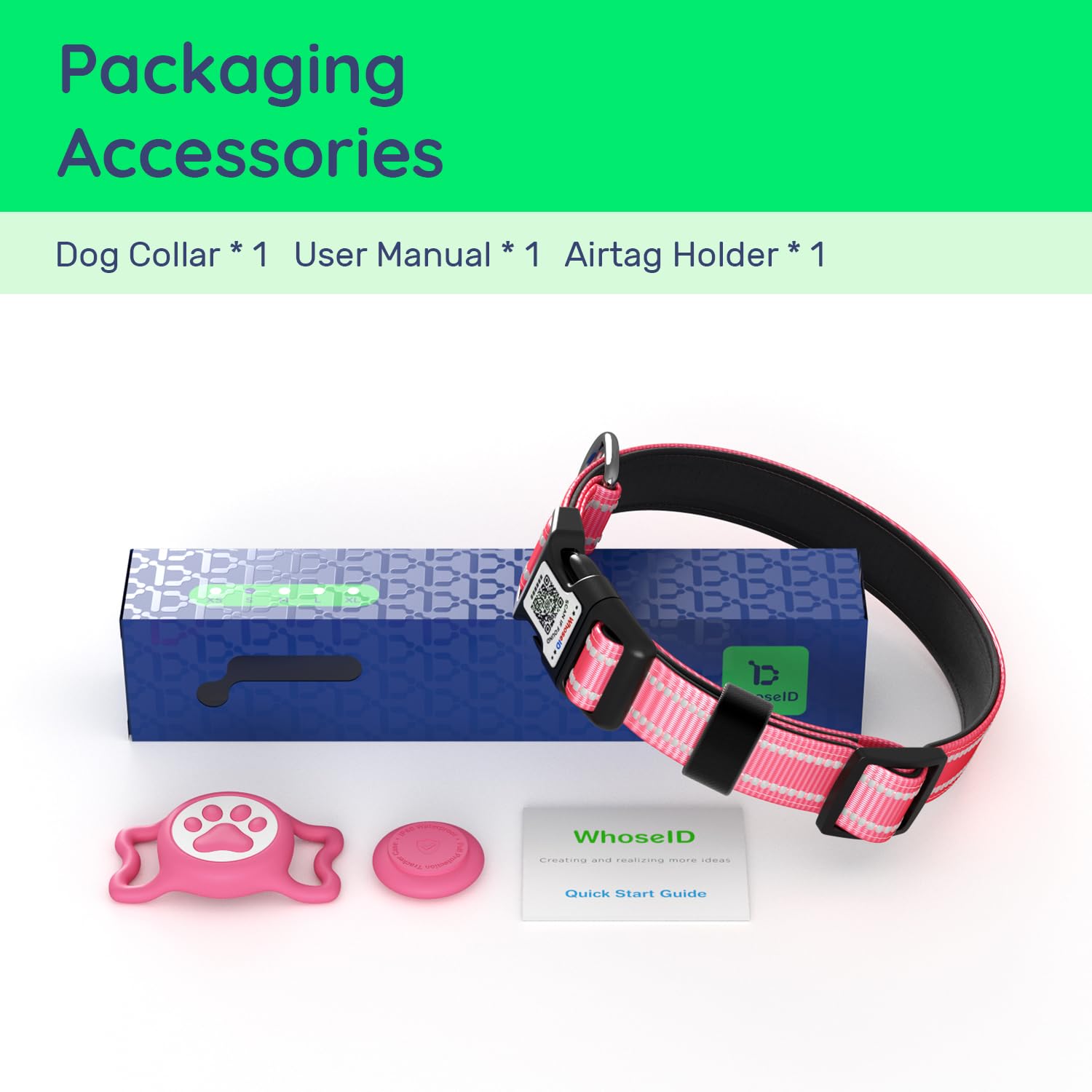 WhoseID airtag-dog-collar-padded-neoprene emphasizes comfort during long walks.