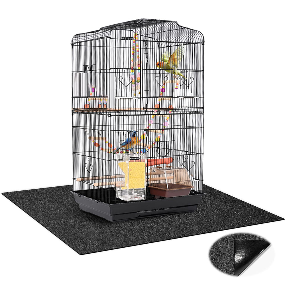 Wibeelee bird cage mat 48x48 offers full cage coverage with tear-resistant felt.