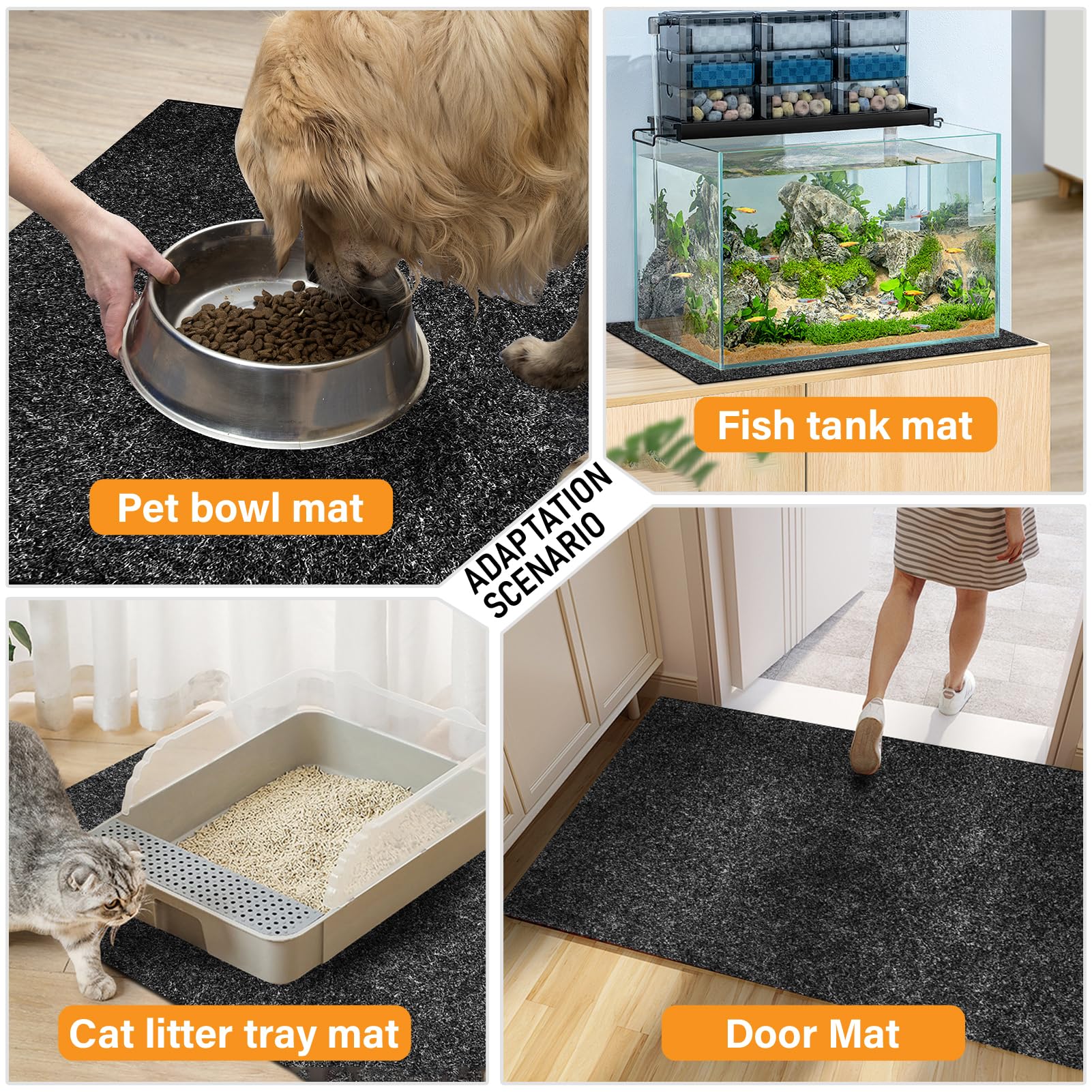 Wibeelee bird cage mat in use in a living room shows indoor-outdoor versatility.