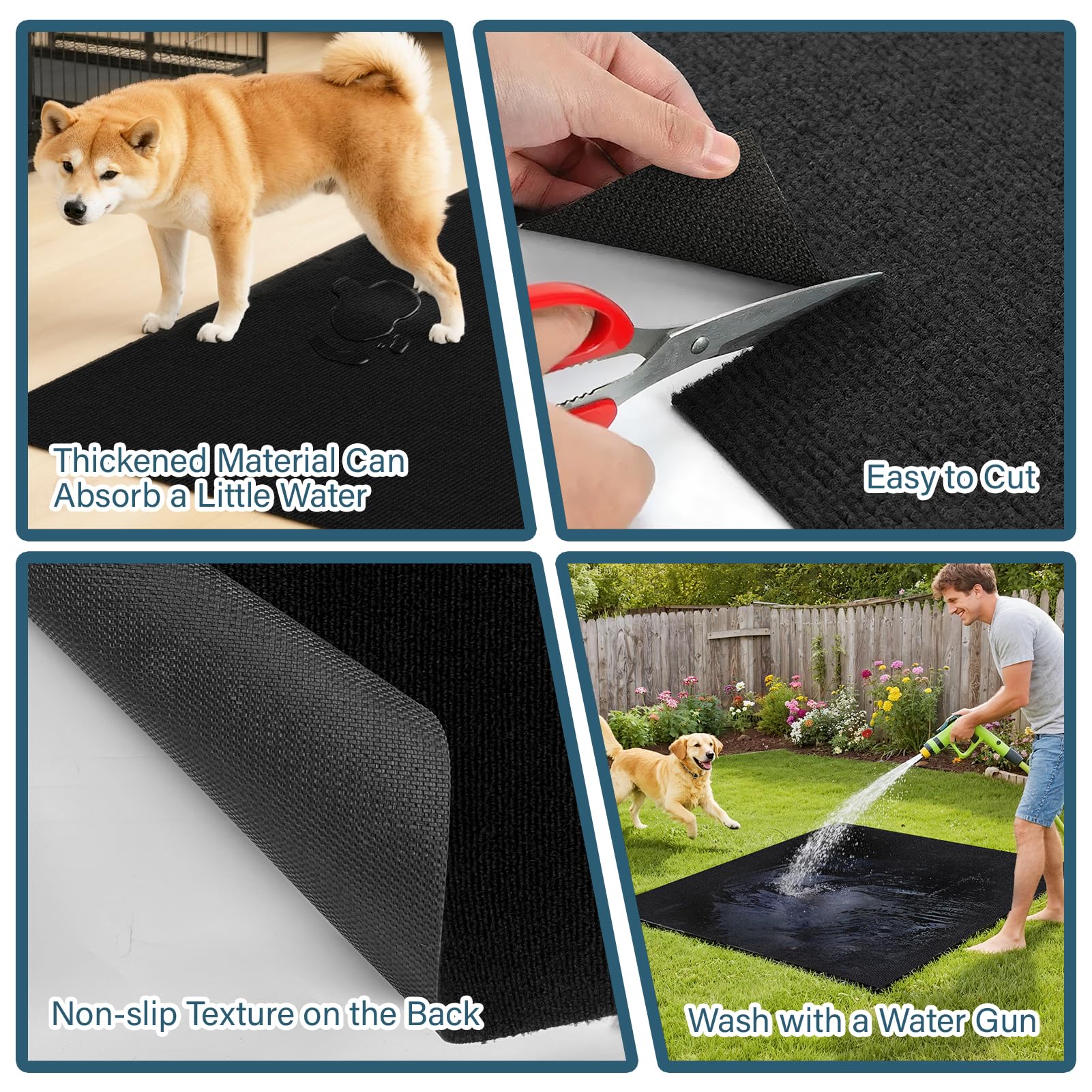 Wibeelee floor protector for dog kennels reduces scratches and stains.
