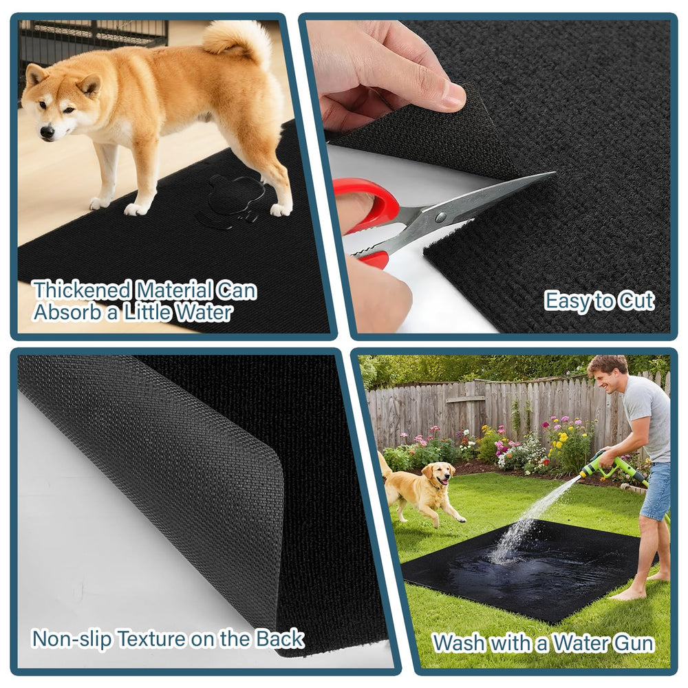 Wibeelee floor protector for dog kennels reduces scratches and stains.