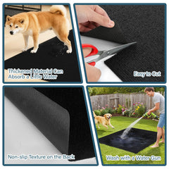 Wibeelee floor protector for dog kennels reduces scratches and stains.