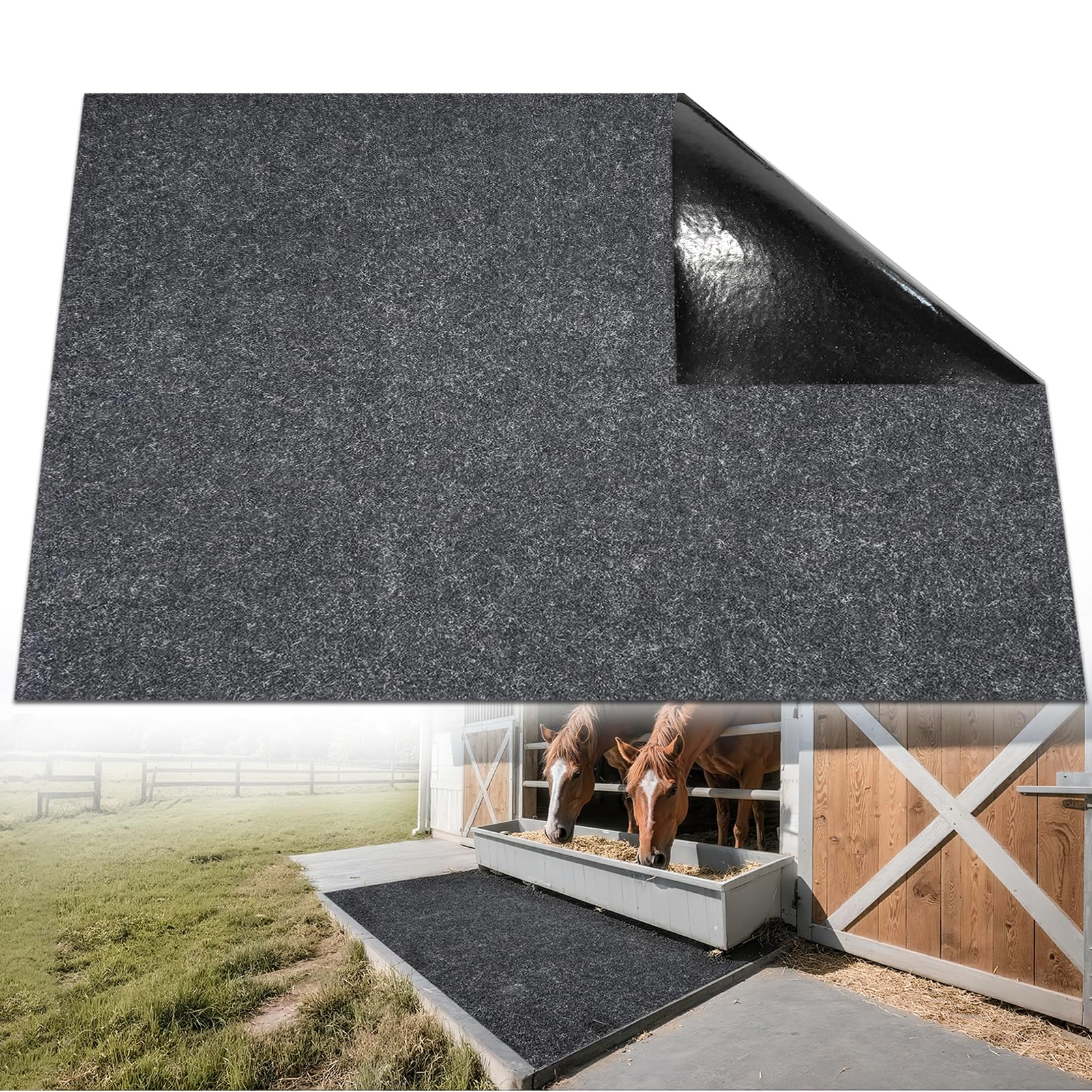 Wibeelee stable mat 4x6ft overview provides dry, comfortable stall surface.