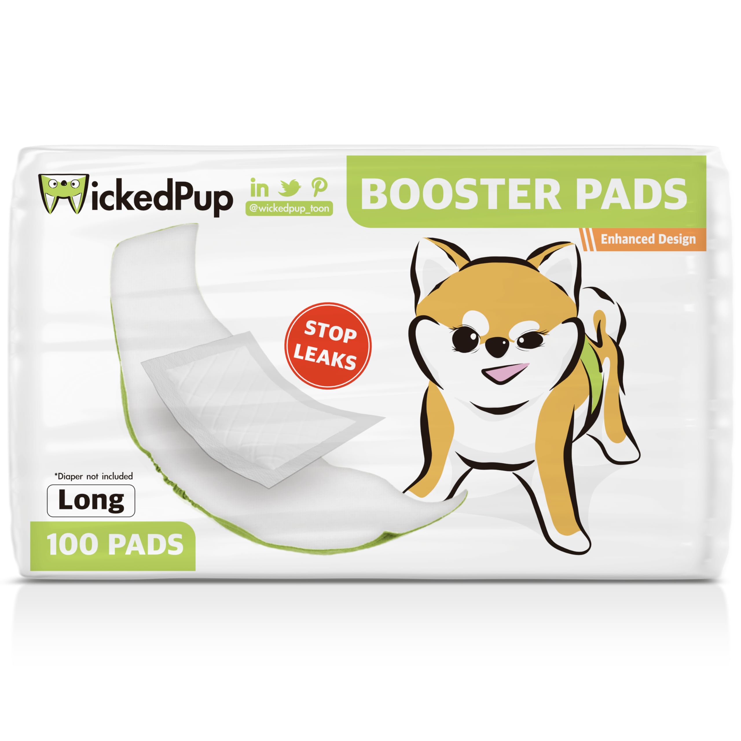 WICKEDPUP dog diaper liners 100ct pack provide reliable protection to prevent leaks.