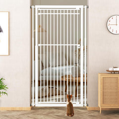 WIDERSAFER extra tall cat gate assembled shows tall height preventing jumps.