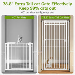 WIDERSAFER cat gate adjustable width and height fits wider doorways securely.