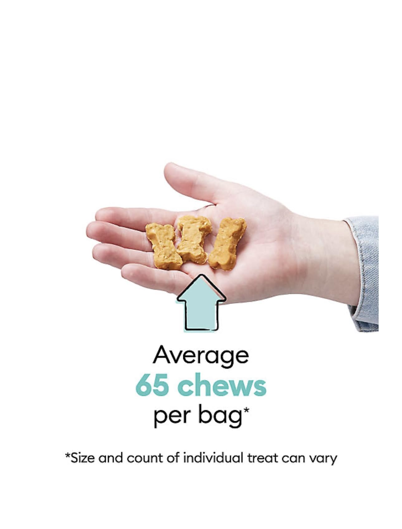 Wiggles & Wags Chewy Bones bone shape, playful snack for dogs.