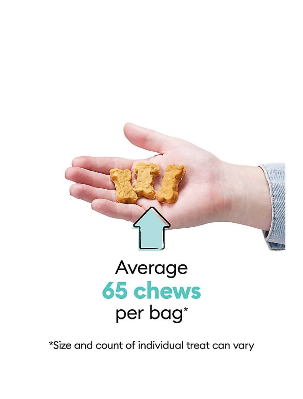 Wiggles & Wags Chewy Bones bone shape, playful snack for dogs.