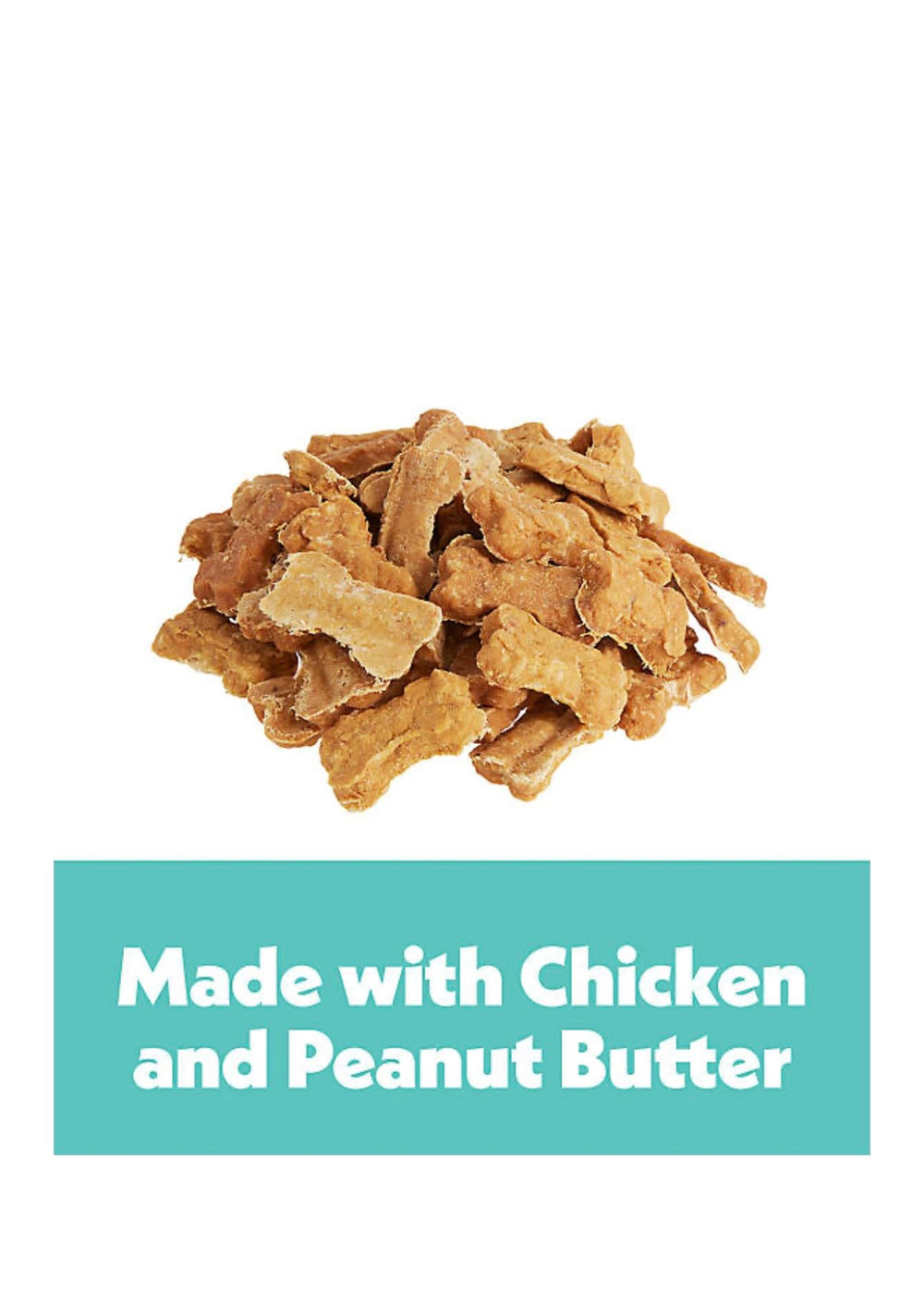 Wiggles & Wags Chewy Bones peanut butter aroma motivates during training.