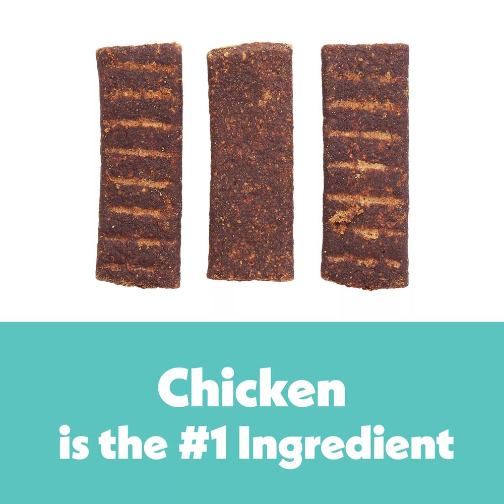 Wiggles & Wags Meaty Bars ingredients show chicken and pumpkin for natural flavor.