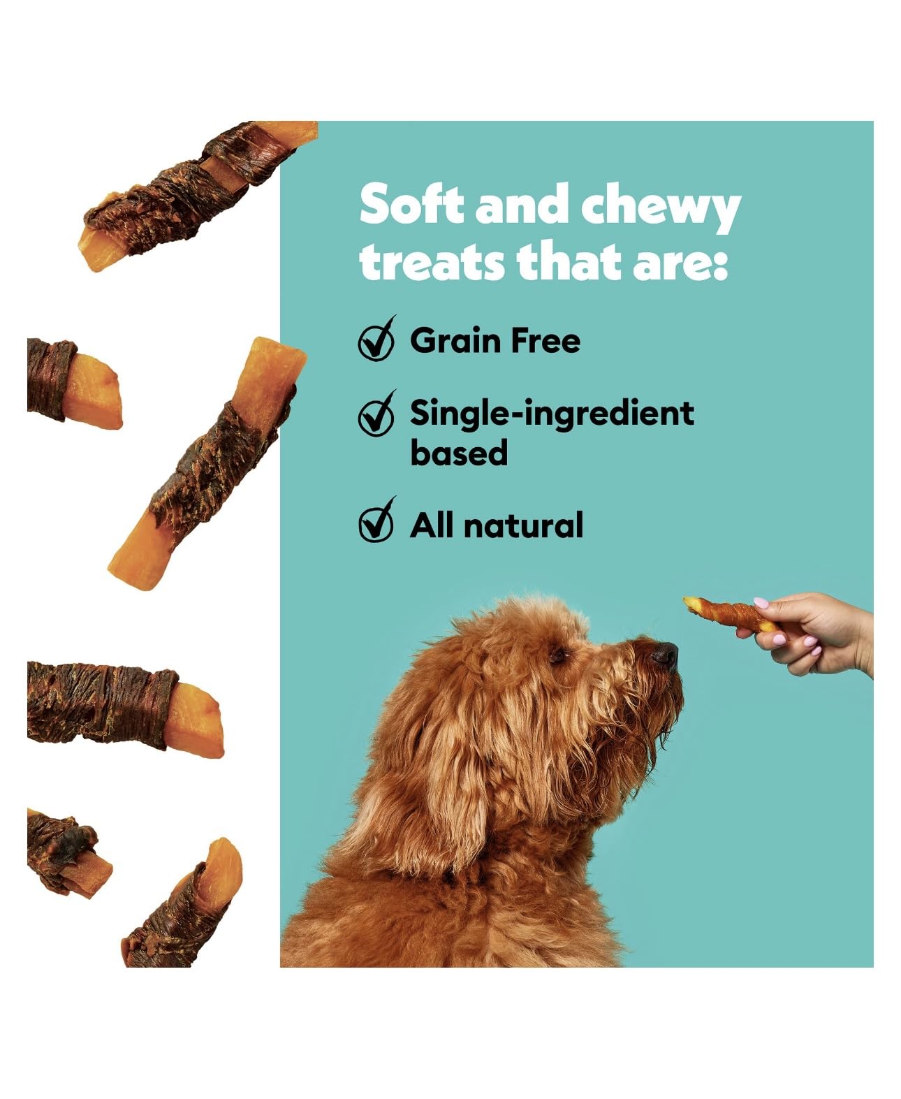 Wiggles & Wags Twists tasty beef and sweet potato bites for training rewards.