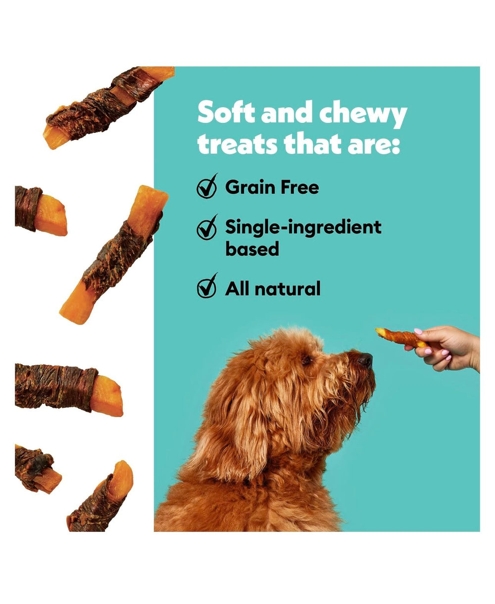 Wiggles & Wags Twists tasty beef and sweet potato bites for training rewards.